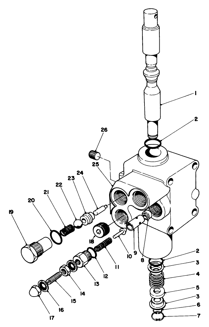 Valve Assembly No. 54-0090 Diagram and Parts List for 30754 5000001 - 5999999 Toro Lawn Tractor