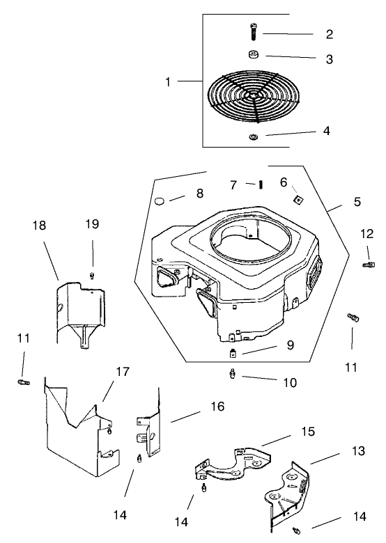 Blower Housing & Baffles Diagram and Parts List for 30183 990001 - 999999 Toro Lawn Tractor Accessories