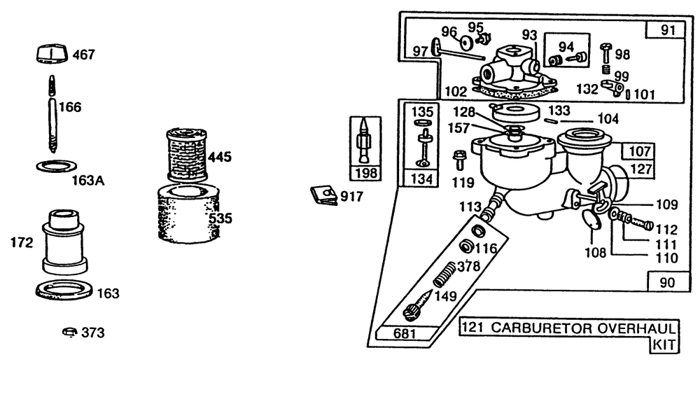 Engine Briggs & Stratton Model No. 80332 Type No. 1655-01 Diagram and Parts List for 58431 1000001 - 1999999 Toro Edger