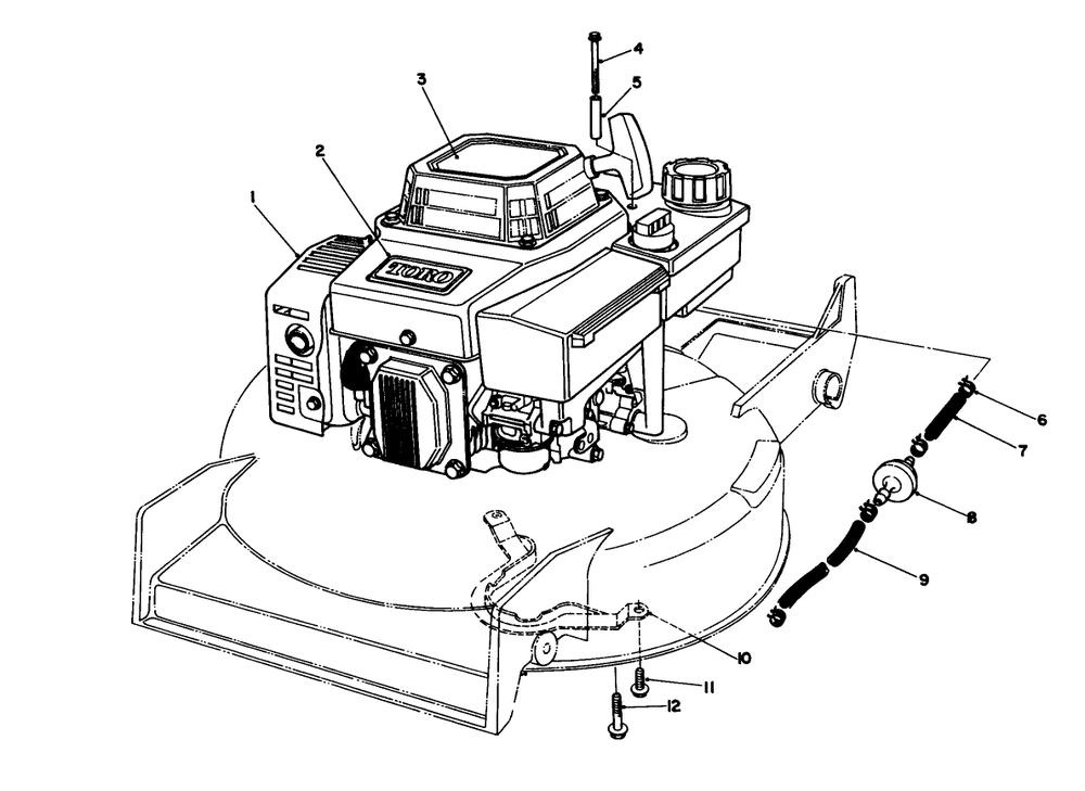 Engine Assembly Diagram and Parts List for 20211 1000001 - 1999999 Toro Lawn Mower