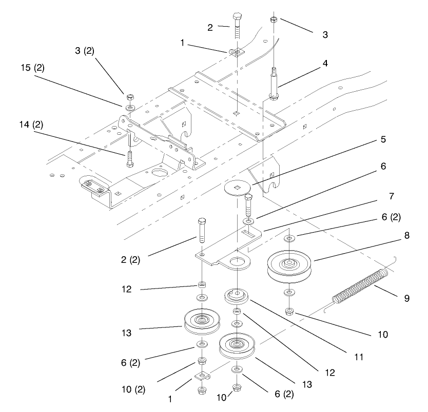 Hydro Drive Components Diagram and Parts List for 72064 8900600 - 8999999 Toro Lawn Tractor