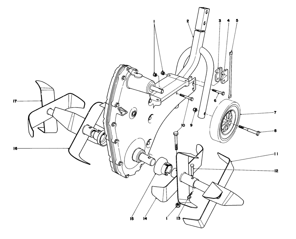 Chain Case And Tine Assembly Model 58307 Diagram and Parts List for 58307 8000001 - 8999999 Toro Tiller