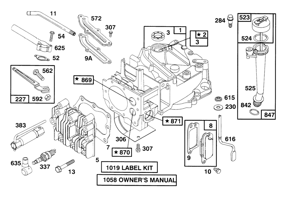 Engine Briggs & Stratton Model 127802-0640-01 Diagram and Parts List for 20442 6900001 - 6999999 Toro Lawn Mower