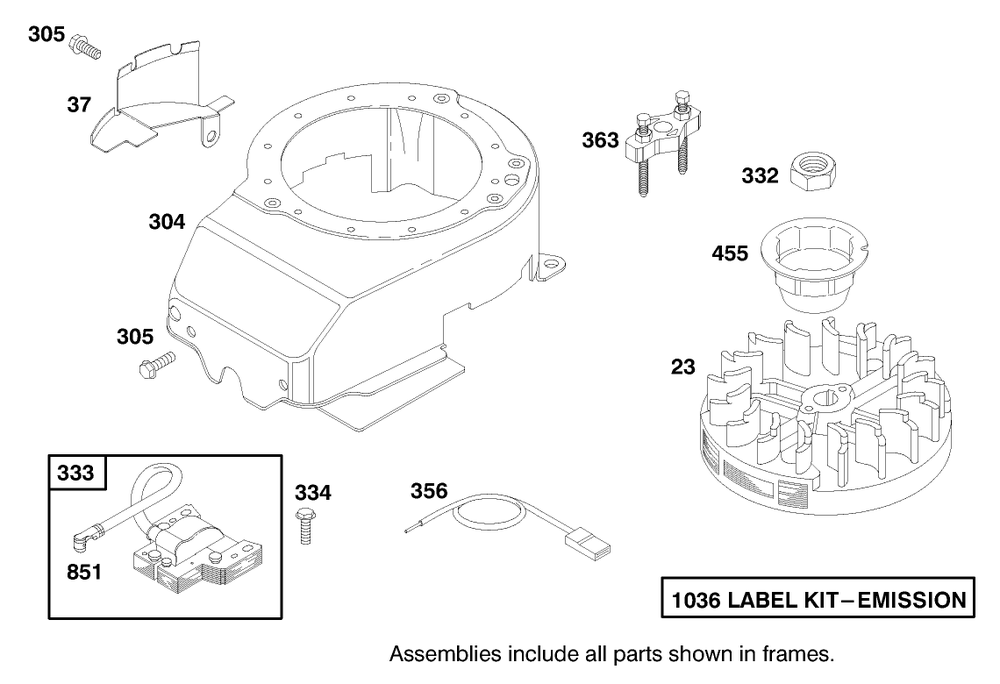 Engine Briggs & Stratton Model 12f802-1767-E1 Diagram and Parts List for 20808 8900001 - 8999999 Toro Lawn Mower