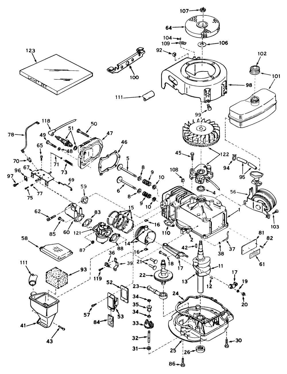 Engine Tecumseh Model Lav30-30500k Diagram and Parts List for 19273 3000001 - 3999999 Toro Lawn Mower