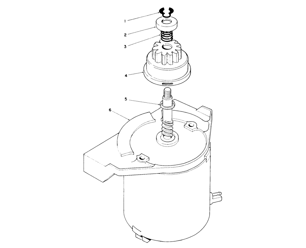 Starter Motor Assembly Diagram and Parts List for 26625BG 0000001 - 0999999 Toro Lawn Mower