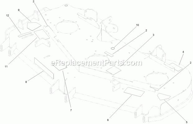 Deck Decal Assembly No. 114-5815 Diagram and Parts List for 74957 314000001-314999999 Toro Lawn Mower
