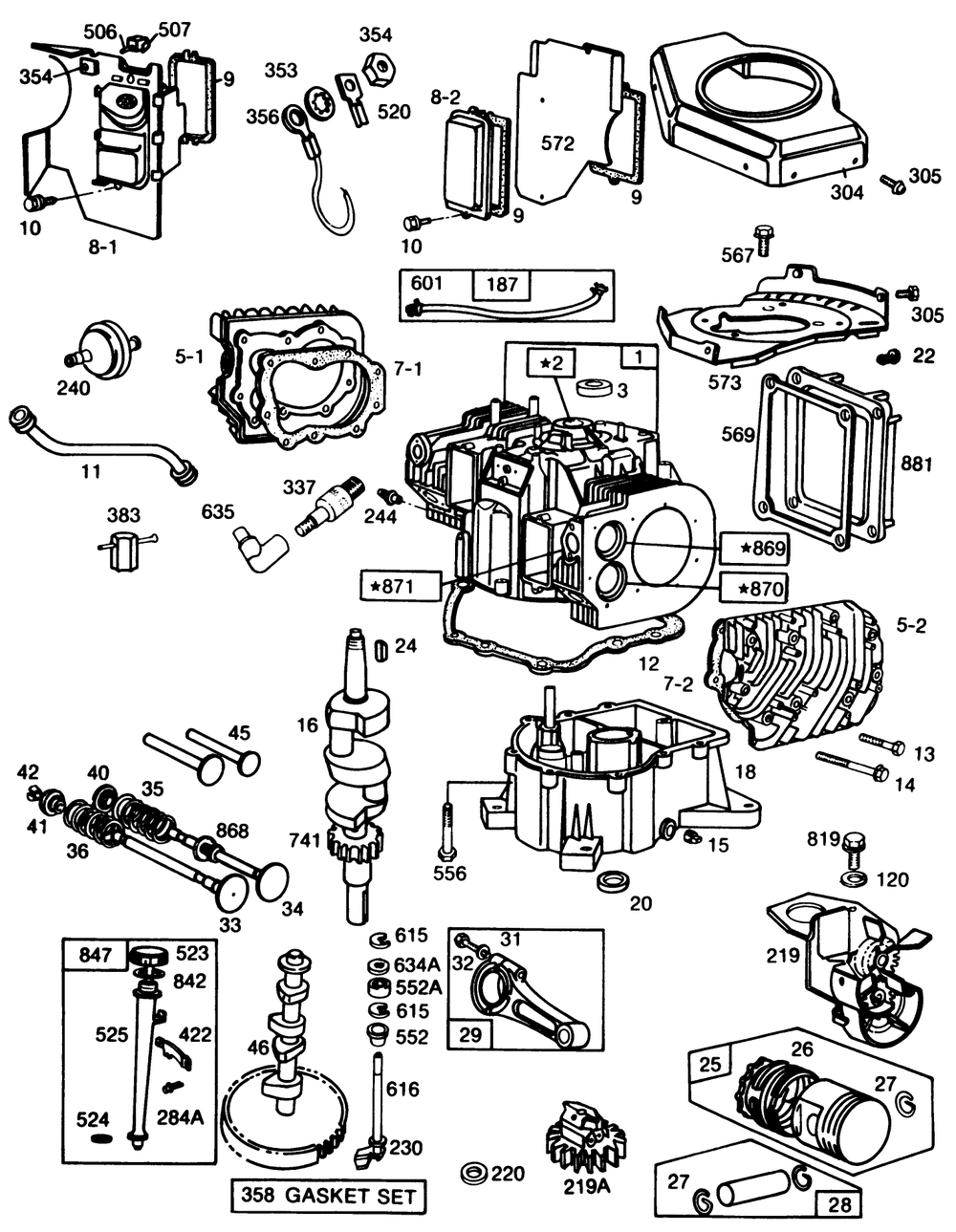 Briggs & Stratton Engine Model No. 402707-0158-01 (Continued) Diagram and Parts List for 30116 8000001 - 8999999 Toro Lawn Tractor Accessories