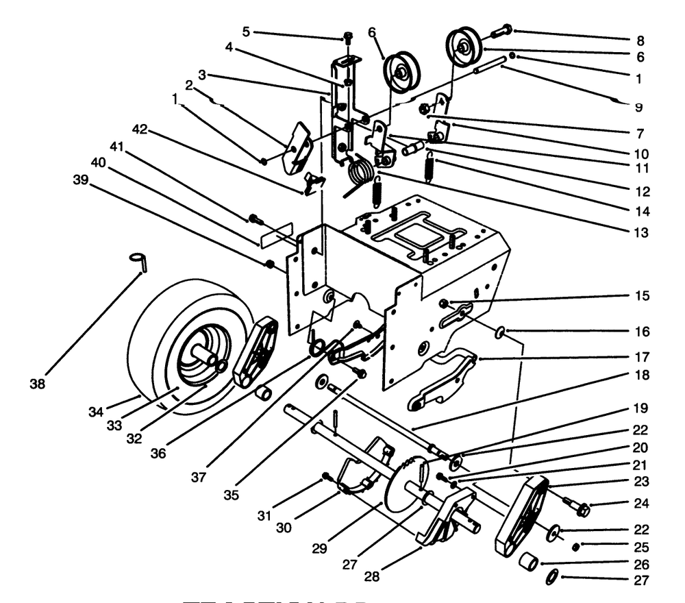 Traction Drive Assembly Diagram and Parts List for 38555 69000001 - 69999999 Toro Snow Blower