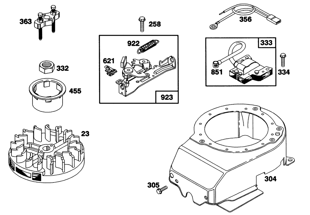 Engine Briggs & Stratton Model 122702-3171-01 Diagram and Parts List for 20216 1000001 - 1999999 Toro Lawn Mower