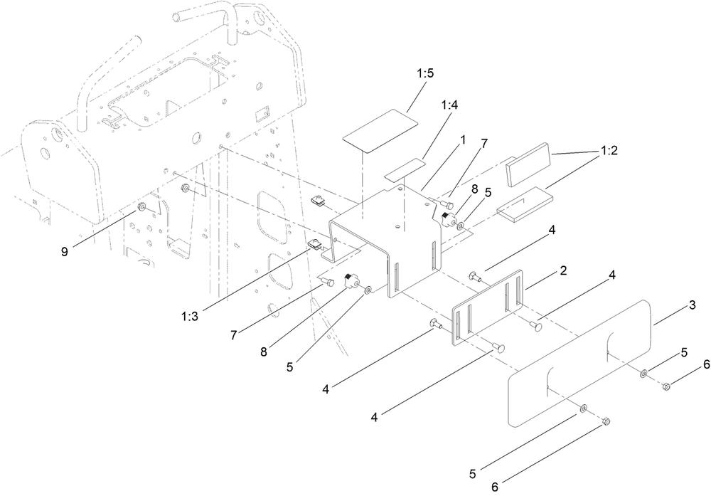 Thigh Support Assembly Diagram and Parts List for 22318 405710000 - 409342968 Toro Lawn Tractor Accessories