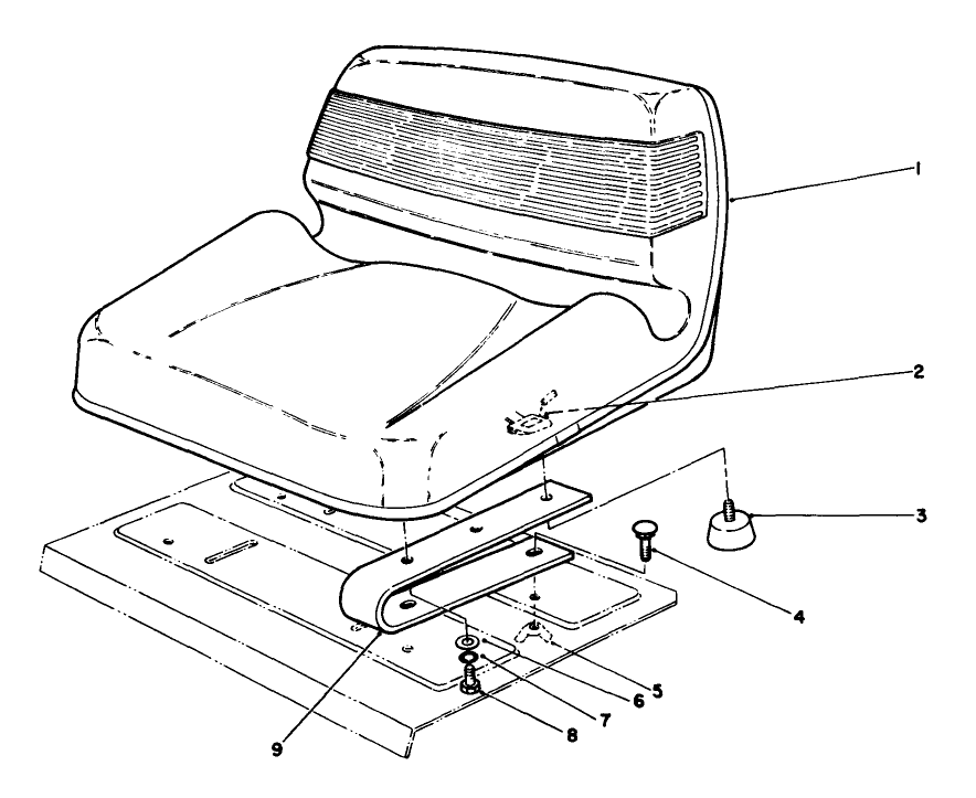 Standard Seat Kit Model No. 30746 (Optional) Diagram and Parts List for 30718 0000001 - 0999999 Toro Lawn Tractor
