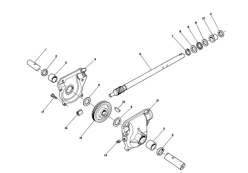 28" Auger Gearcase Assembly No. 66-8021 Diagram and Parts List for 38570 0000001 - 0999999 Toro Snow Blower