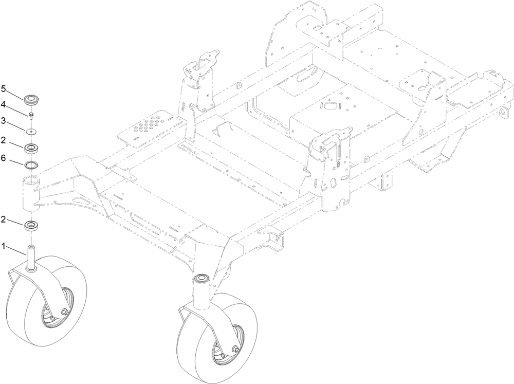 Front Caster Wheel Assembly Diagram and Parts List for 77294TA 400000000 - 414801564 Toro Lawn Tractor