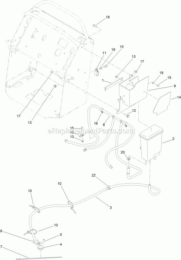 Carbon Canister Assembly Diagram and Parts List for 79575 315000001-315999999 Toro Lawn Mower