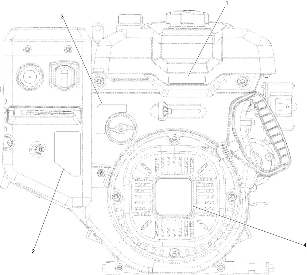 Engine Decal Assembly Diagram and Parts List for 38891 409000000 - 411399999 Toro Snow Blower