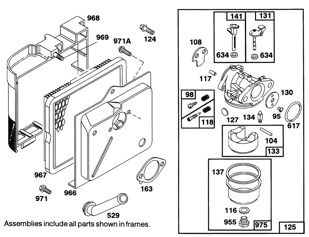 Engine Briggs & Stratton Model 122702-3171-01 Diagram and Parts List for 16404 1000001 - 1999999 Toro Lawn Mower