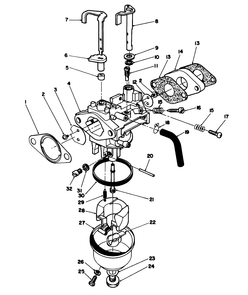 Carburetor Assembly (Engine Model No. Vmm1-2) Diagram and Parts List for 26621B 2000001 - 2999999 Toro Lawn Mower