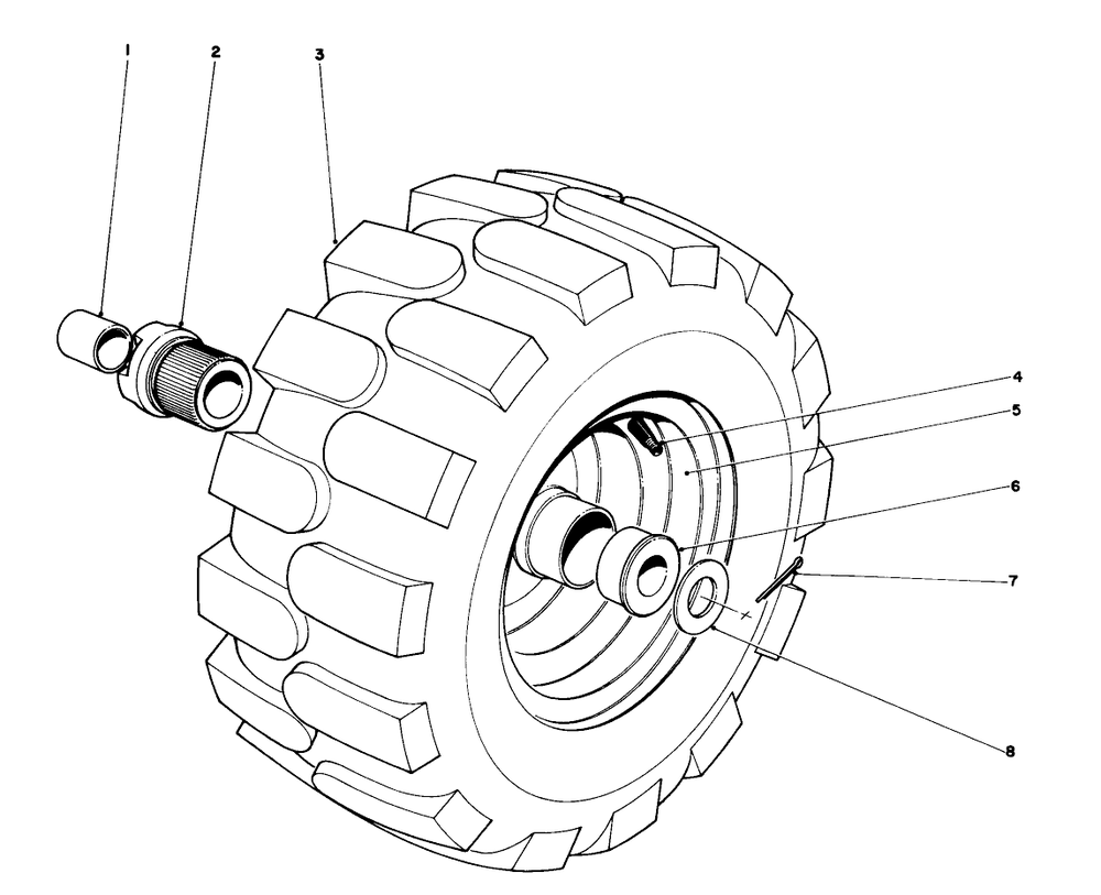 Wheel Assembly Diagram and Parts List for 31763 4000001 - 4999999 Toro Snow Blower