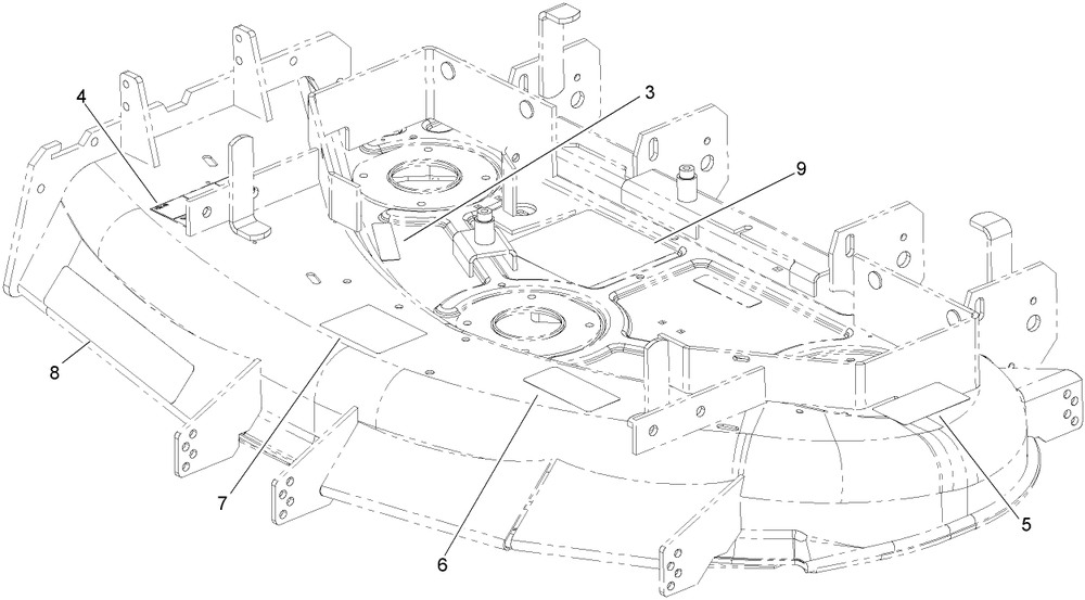 Deck Decal Assembly Diagram and Parts List for 74411TE (260000001-260999999)(2006) Toro Lawn Mower