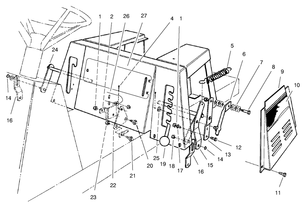 Linkage Assembly Diagram and Parts List for 70089 9900001 - 9999999 Toro Lawn Tractor
