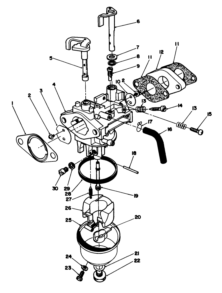 Carburetor Assembly (Model No. Vmg6) Diagram and Parts List for 20620 7000001 - 7999999 Toro Lawn Mower