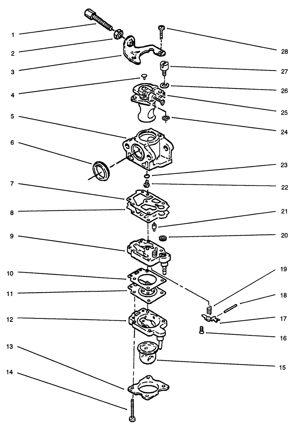 Carburetor Assembly Diagram and Parts List for 51675 39000001 - 39999999 Toro Trimmer