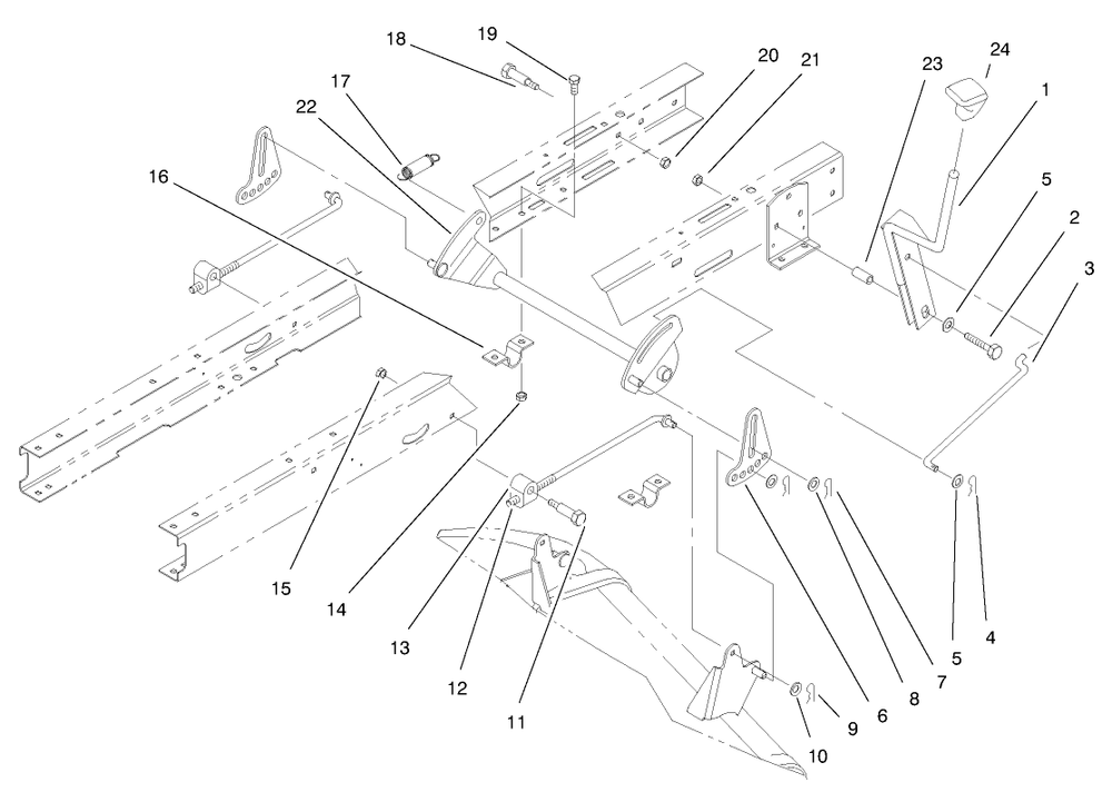 Height Of Cut Assembly Diagram and Parts List for 71208 8900001 - 8999999 Toro Lawn Tractor
