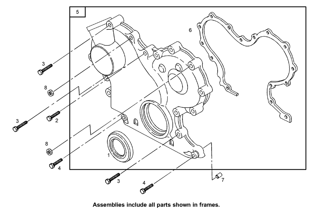 Gear Cover Assembly Diagram and Parts List for 74268 (313000001-313999999)(2013) Toro Lawn Mower