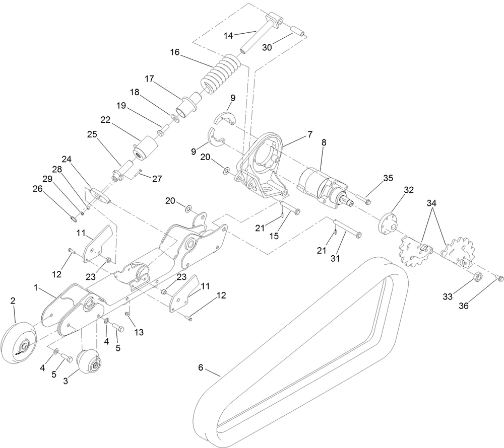 Lh Track Assembly No. 138-0794 Diagram and Parts List for 22327 409940000 - 411509999 Toro Lawn Tractor Accessories
