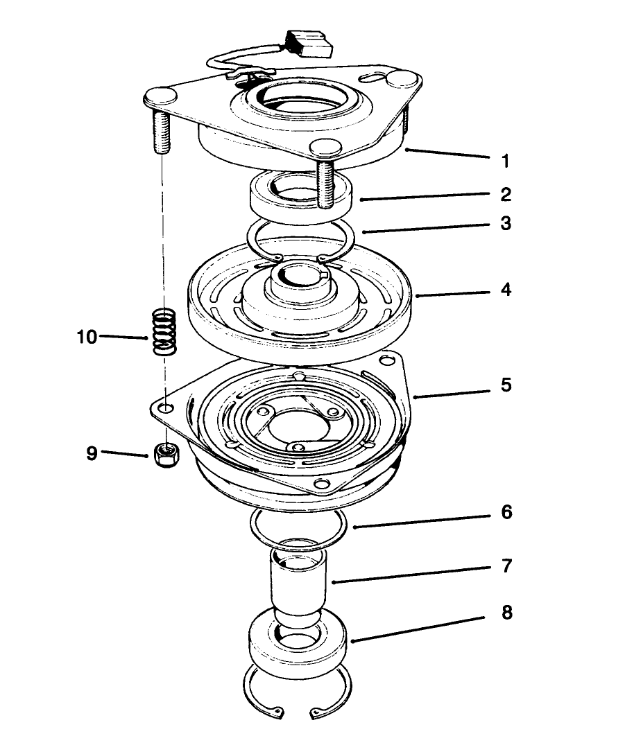 Clutch Assembly No. 54-3200 Diagram and Parts List for 30157 490001 - 499999 Toro Lawn Tractor Accessories