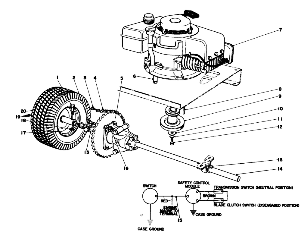 Engine And Differential Assembly Model No. 56022 Diagram and Parts List for 56027 4000001 - 4999999 Toro Lawn Tractor