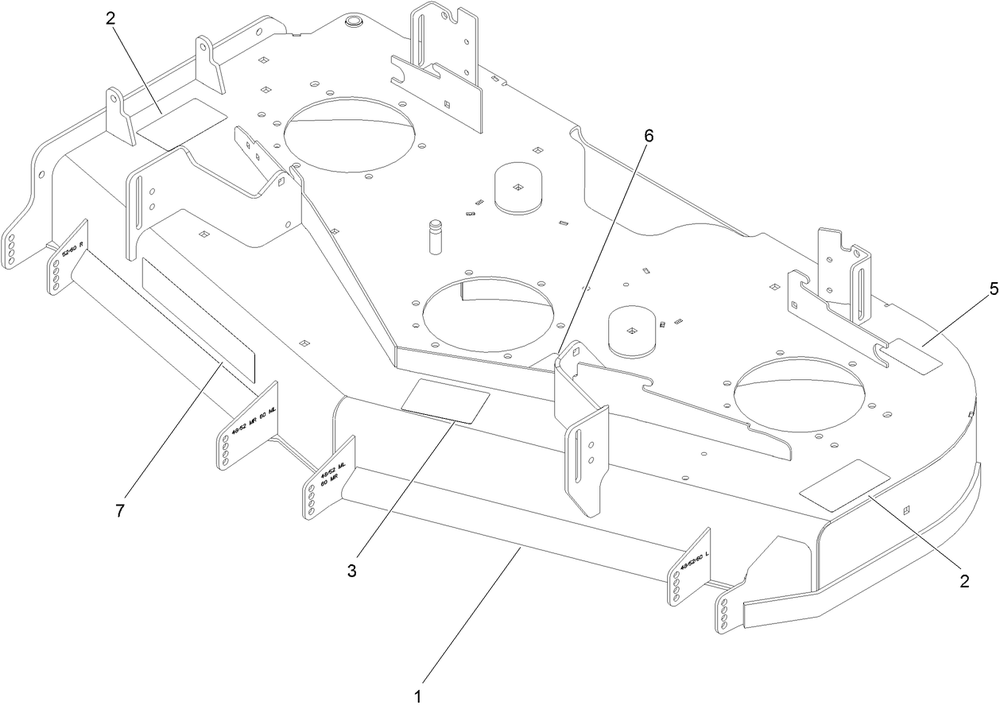 Deck Decal Assembly Diagram and Parts List for 74053TE 409854706-410169999 Toro Lawn Tractor
