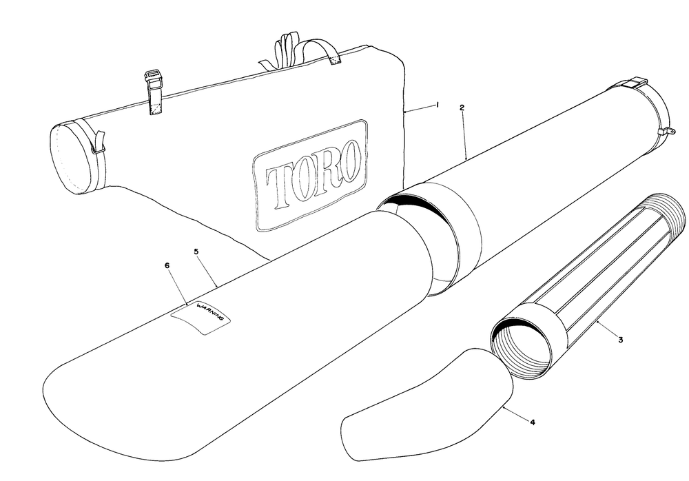 Rake-O-Vac Bagging Kit Model 51523 (Standard On Model 51540 Optional On Model 51530) Diagram and Parts List for 51530 4000001 - 4999999 Toro Leaf Blower / Vacuum