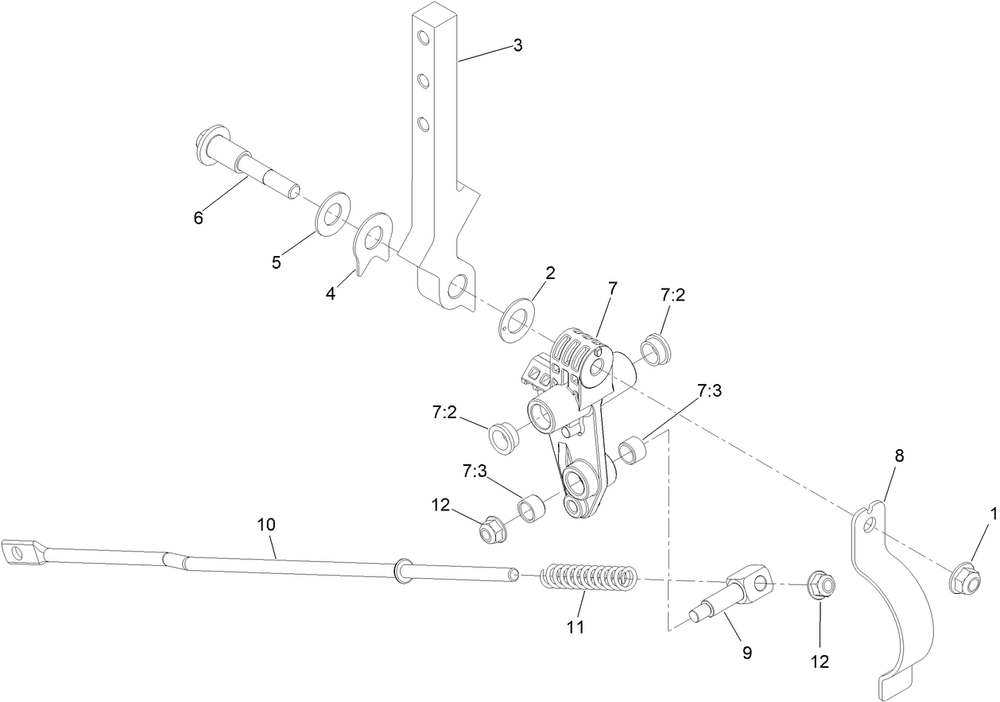 Left And Right Motion Control Assembly Diagram and Parts List for 77294TA 400000000 - 414801564 Toro Lawn Tractor