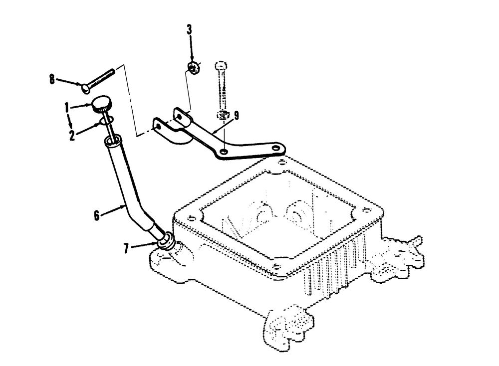 Oil Fill Tube And Bracket Diagram and Parts List for 73501 39000001 - 39999999 Toro Lawn Tractor