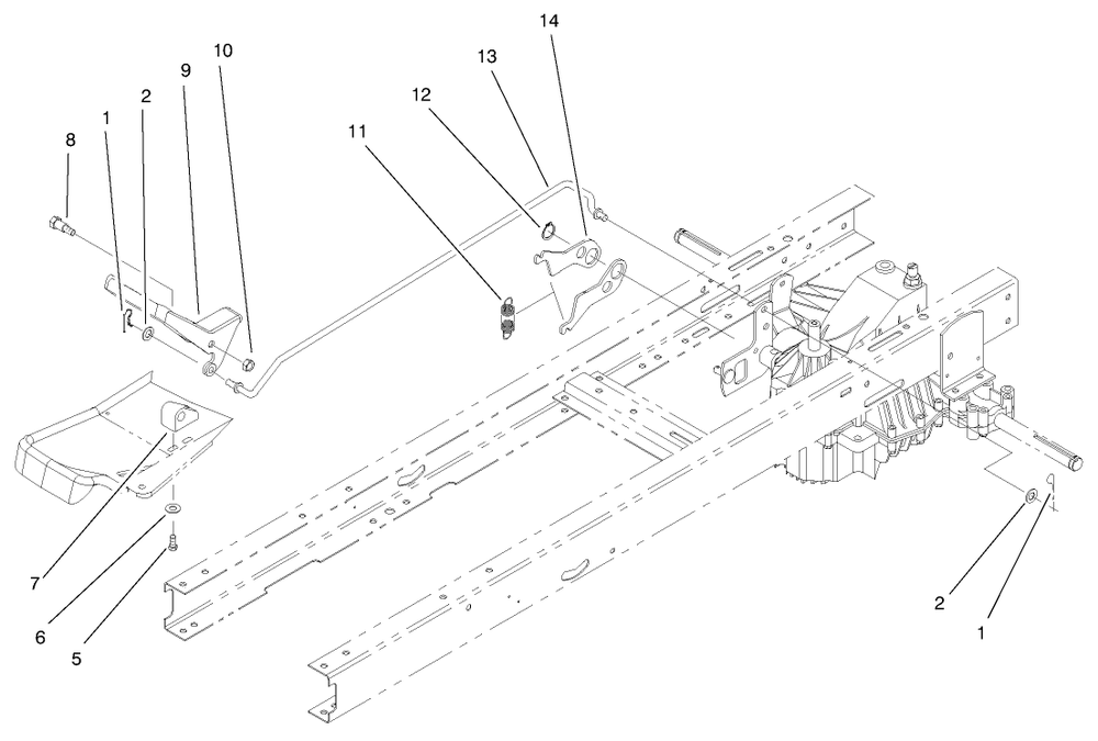 Speed Control Assembly Diagram and Parts List for 71217 7900001 - 7999999 Toro Lawn Tractor