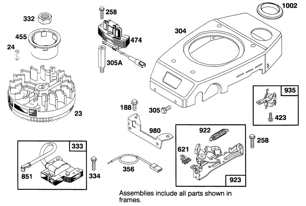 Engine Gts-150 Diagram and Parts List for 20766BC 59000001 - 59999999 Toro Lawn Mower