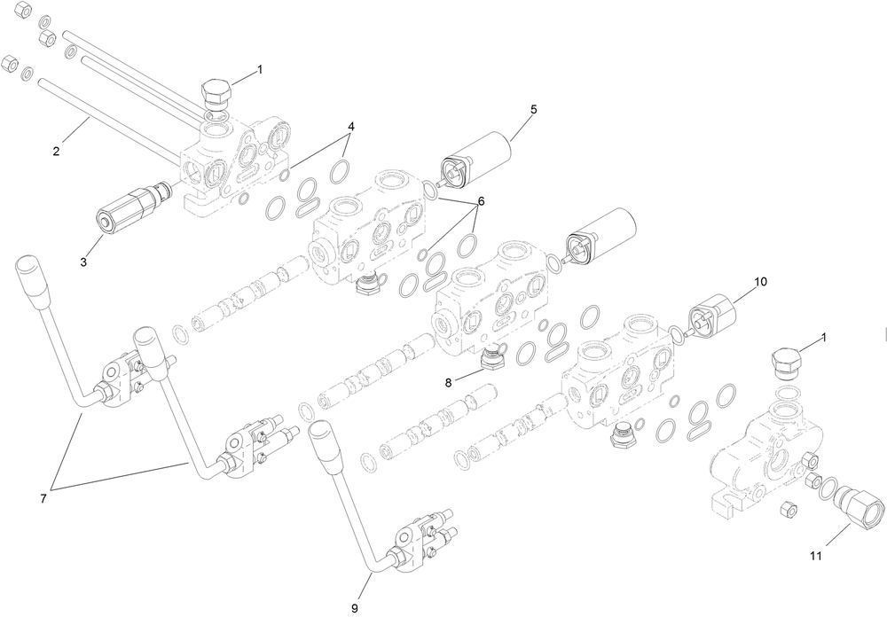 Control Valve Assembly No. Au106520 Diagram and Parts List for 25401 316000001 - 316999999 Toro Lawn Tractor Accessories
