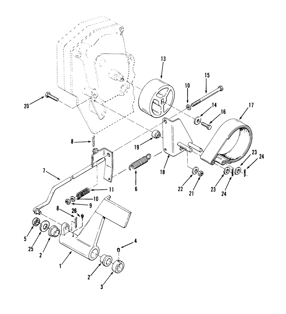 Clutch, Brake And Speed Control Linkage Diagram and Parts List for 73421 3900001 - 3999999 Toro Lawn Tractor