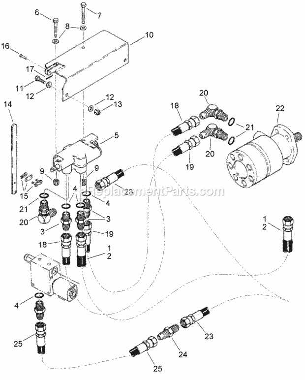 Hydra-Borer Hydraulic Circuit Diagram and Parts List for 2011  Toro Lawn Tractor Accessories