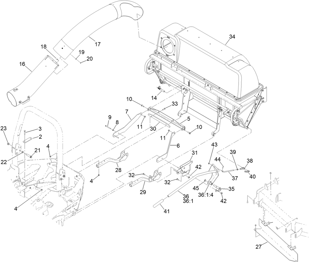 Dfs Mount Assembly Diagram and Parts List for 78468 400000000 - 999999999 Toro Lawn Tractor