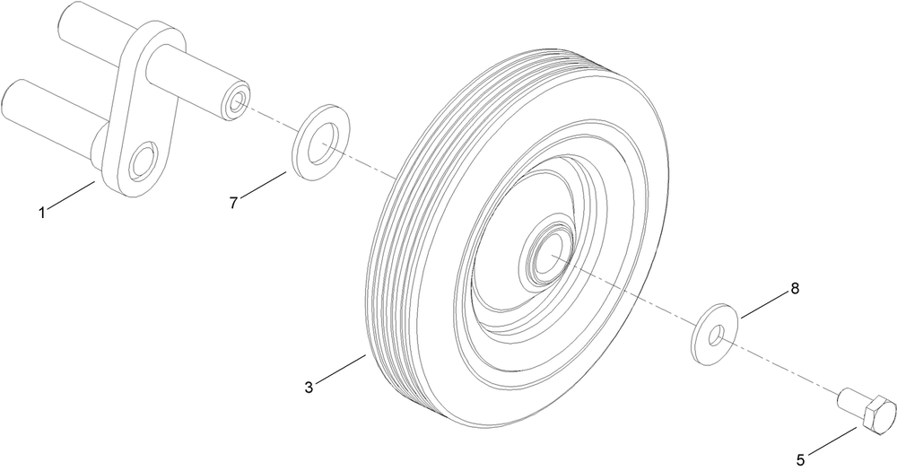 Ez Wheel Kit Assembly Diagram and Parts List for 68076  Toro Lawn Tractor