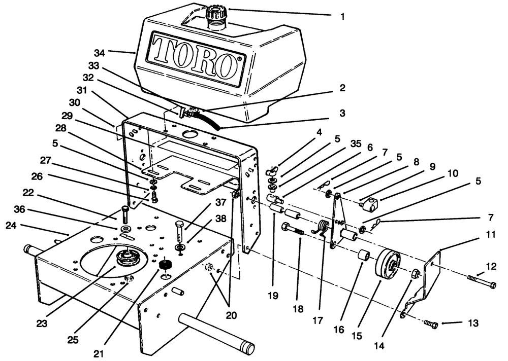 Frame Assembly Diagram and Parts List for 30157 490001 - 499999 Toro Lawn Tractor Accessories