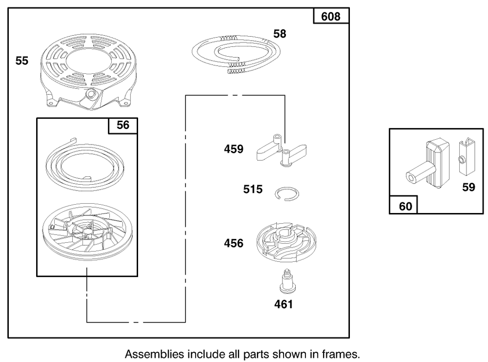 Engine Briggs & Stratton Model 12h802-0658-01 Diagram and Parts List for 20448 7900001 - 7999999 Toro Lawn Mower