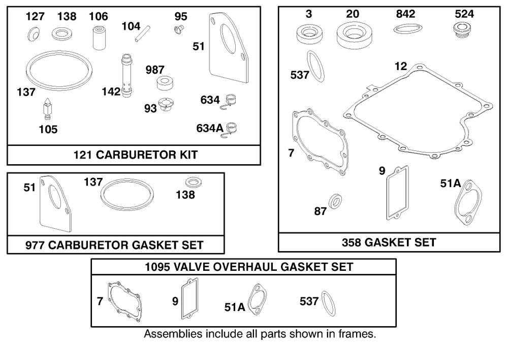 Engine Briggs & Stratton Model 28m707-1122-E1 Diagram and Parts List for 71209 9900001 - 9999999 Toro Lawn Tractor