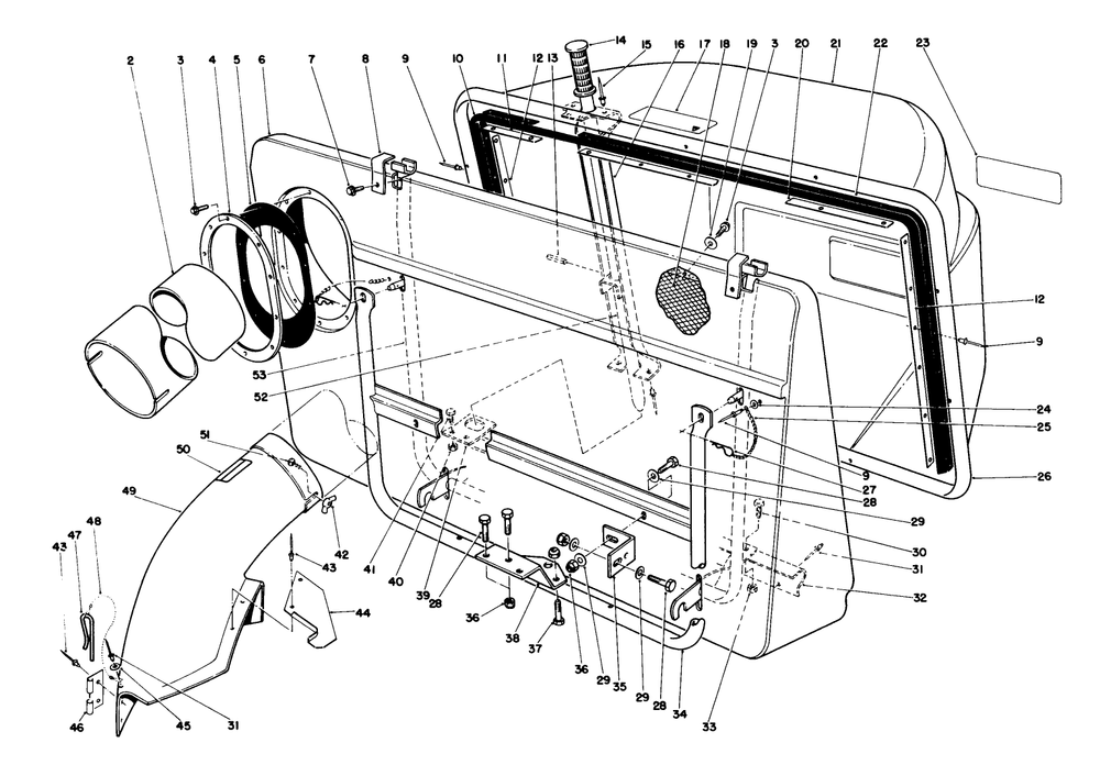 Easy-Empty Grass Catcher Model 59111 (Optional) Diagram and Parts List for 56155 7000001 - 7999999 Toro Lawn Tractor