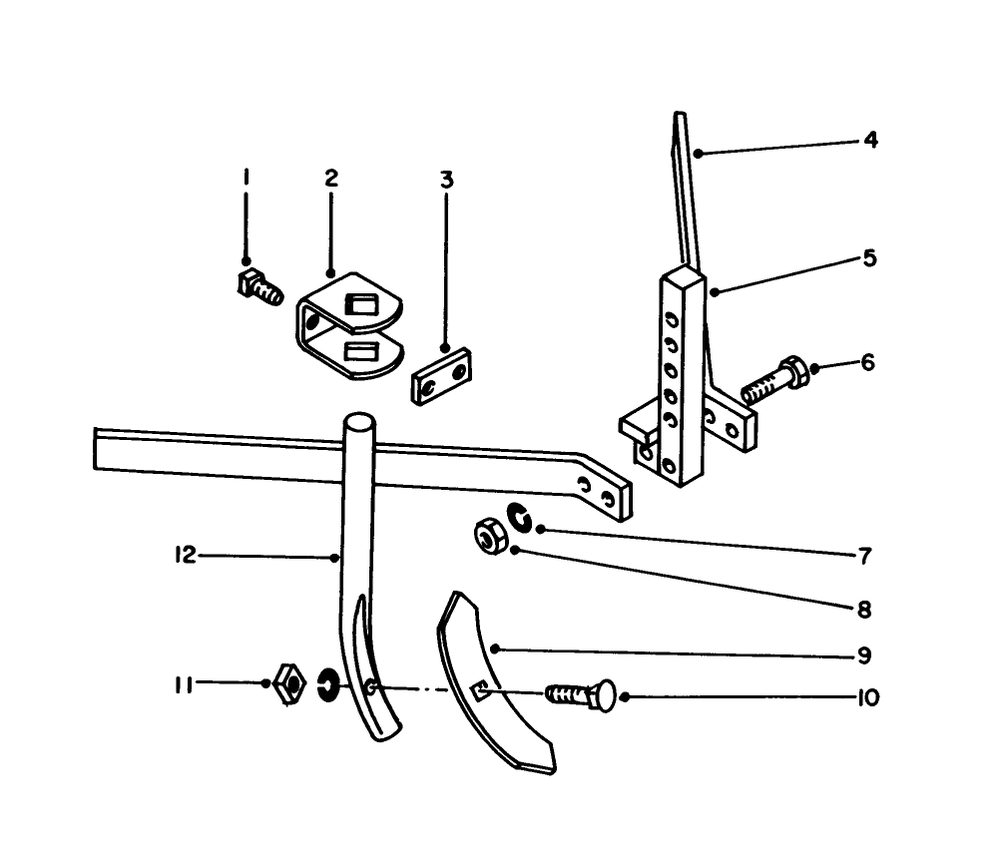 Wishbone Harrow Model 59719 (Optional) Diagram and Parts List for 58070 3000001 - 3999999 Toro Tiller