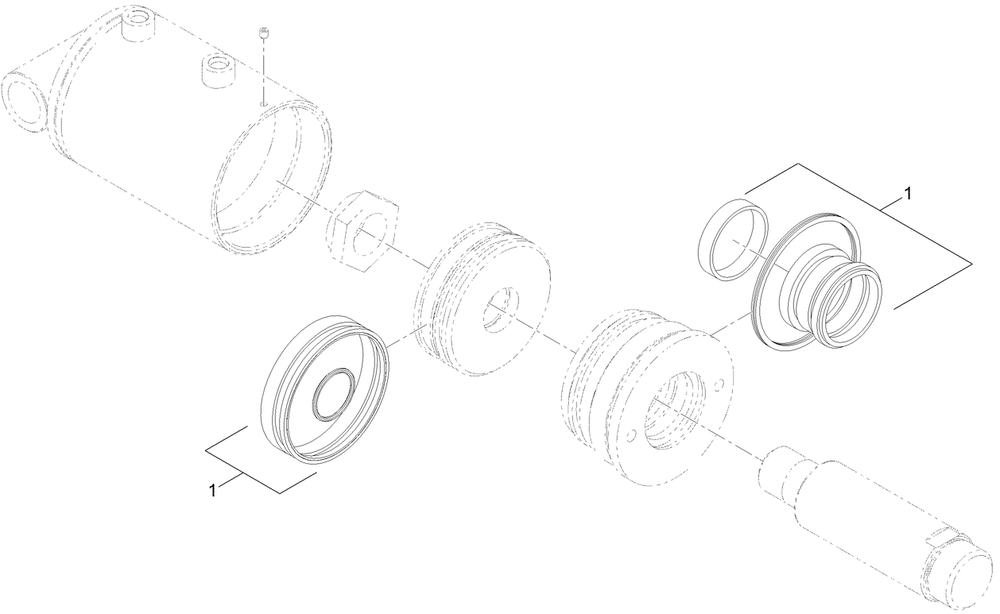 Hydraulic Cylinder Assembly No. Au116939 Diagram and Parts List for 23823W 316000001 - 316999999 Toro Lawn Tractor Accessories
