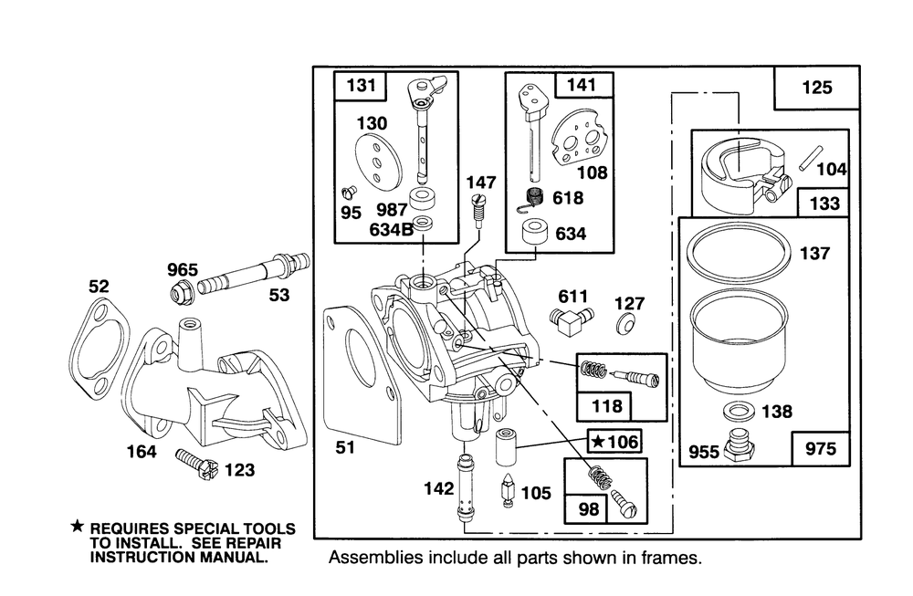 Engine Briggs & Stratton Model 286707-0453-01 Diagram and Parts List for 71184 6900001 - 6999999 Toro Lawn Tractor